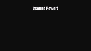 Read Csound Power! PDF Online