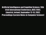[PDF] Artificial Intelligence and Cognitive Science: 13th Irish International Conference AICS