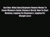Read Just Run: What Every Beginner Runner Needs To Know (Runners Guide Runners World How To