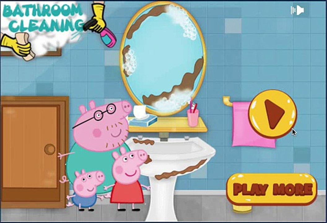 Peppa Pig Bathroom Cleaning Game Episode | Bam Bam Tv Cartoon Games