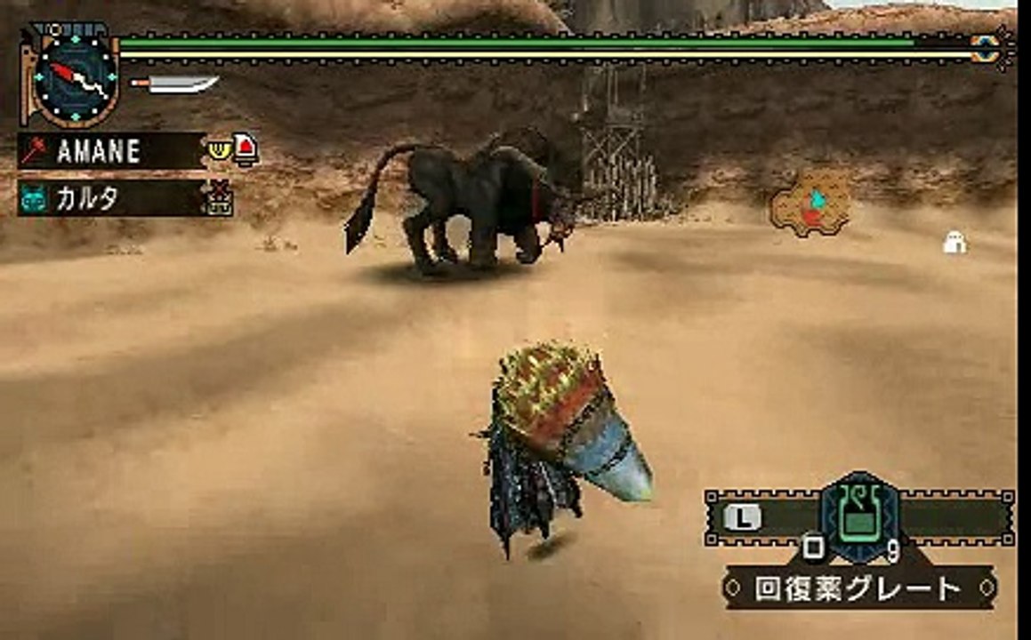 [MHP2G] 砂獅子鎚 VS モンスターハンター (四天皇) 26:XX min -- 3