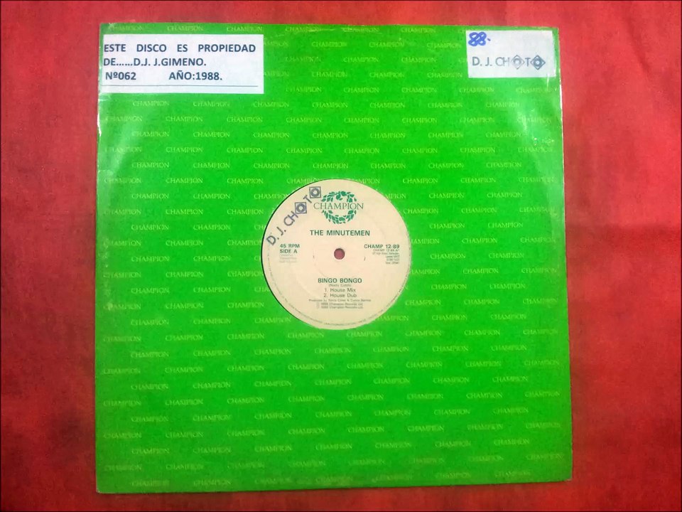 THE MINUTEMEN.(BINGO BONGO.(HOUSE MIX.)(12''.)(1988.)