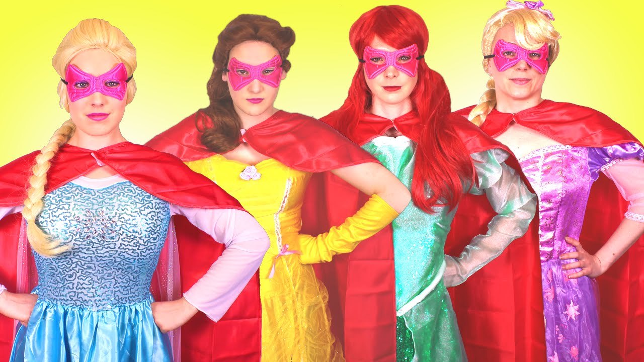 Frozen Elsa & Disney Princess Superheroes! w  Spiderman, Pink Spidergirl, Mermaids & Joker Prank  )
