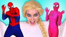 Frozen Elsa Ghost Prank! w  Spiderman, Pink Spidergirl, Anna, Ariel & Elsa Mermaids & Maleficent  )