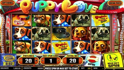 Puppy Love ilmainen kasino kolikkopeli BetSoft Video Esikatselu
