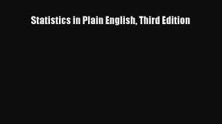 Download Statistics in Plain English Third Edition PDF Free
