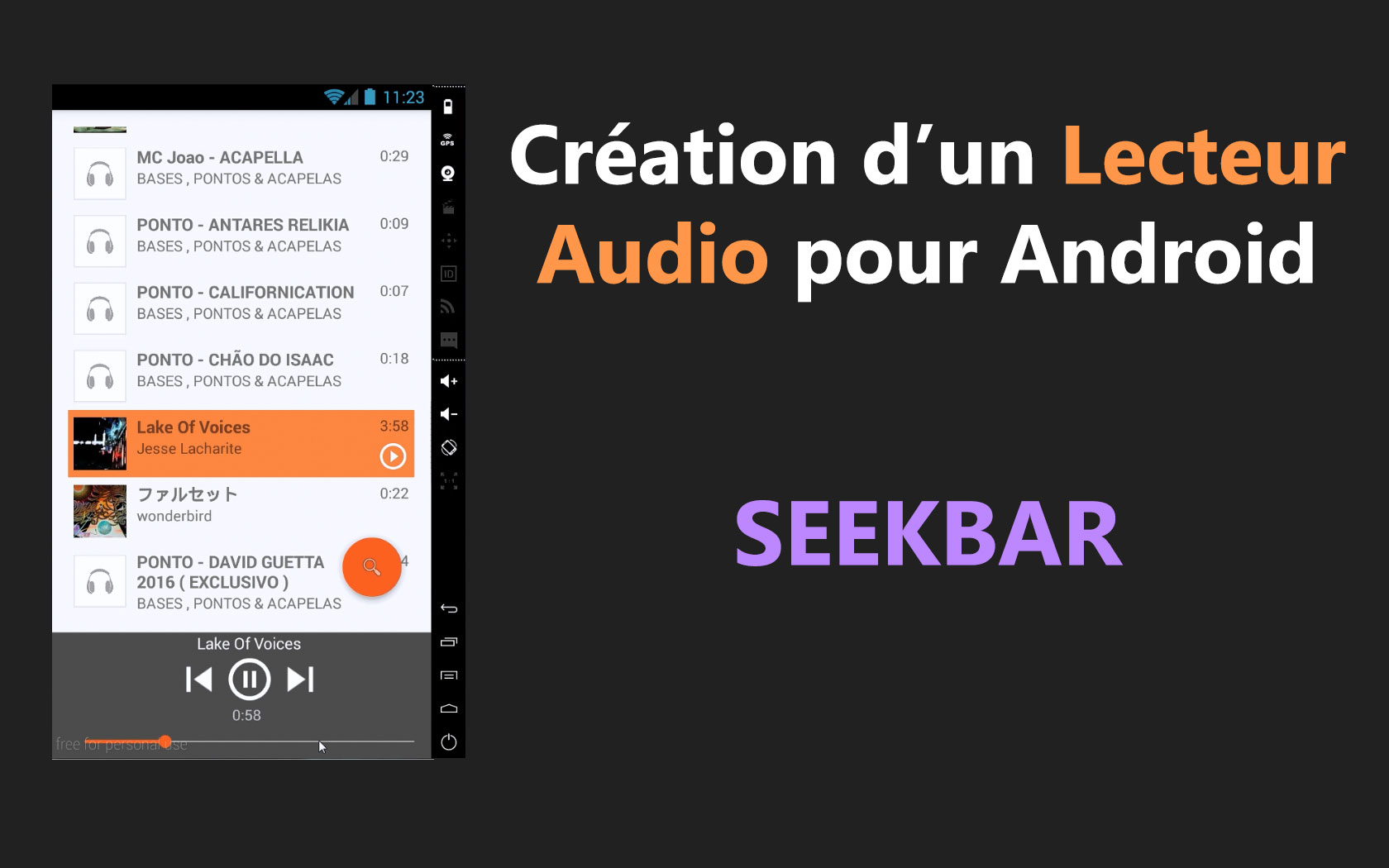Création d'un Player Audio sous Android