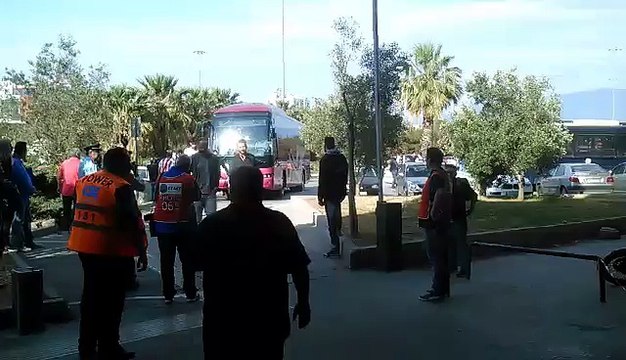 Η άφιξη του Ολυμπιακού στο ΣΕΦ