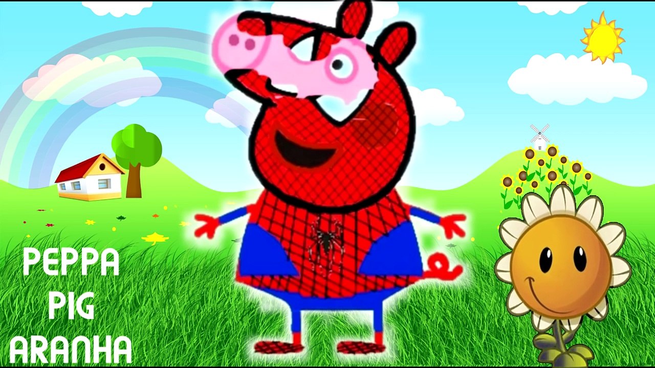Família Peppa Pig Homem ARANHA Super Heróis SpiderMan Hombre El Araña Pintar Desenho 2016 スパイダーマン