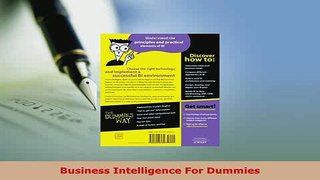 Read  Business Intelligence For Dummies Ebook Free