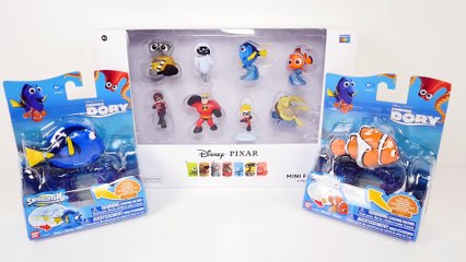 Disney FINDING DORY & Marlin Swigglefish + Awesome Disney Pixar 8-Pack Minifig Set Opening