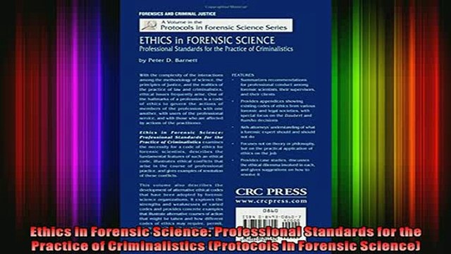 FREE PDF Ethics in Forensic Science Professional Standards for the Practice of Criminalistics FREE BOOOK ONLINE
