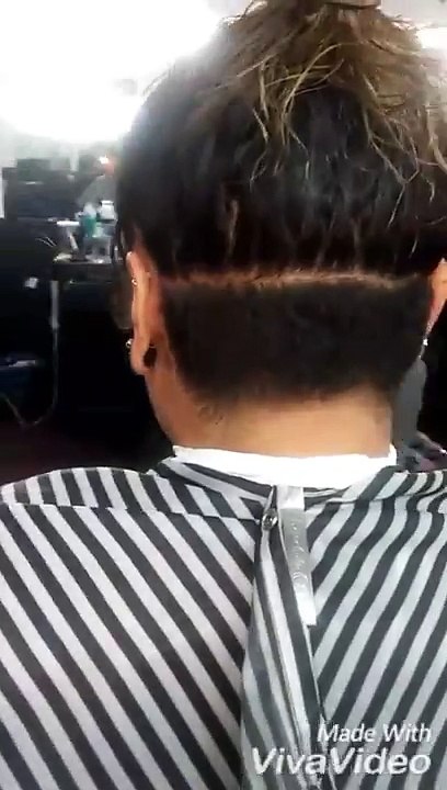 Women's undercut with Versace and Sun design