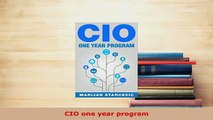 Read  CIO one year program Ebook Free