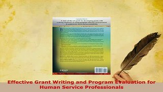 Read  Effective Grant Writing and Program Evaluation for Human Service Professionals Ebook Free