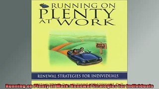 FREE DOWNLOAD  Running on Plenty at Work Renewal Strategies for Individuals  FREE BOOOK ONLINE