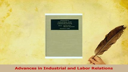Read  Advances in Industrial and Labor Relations Ebook Free