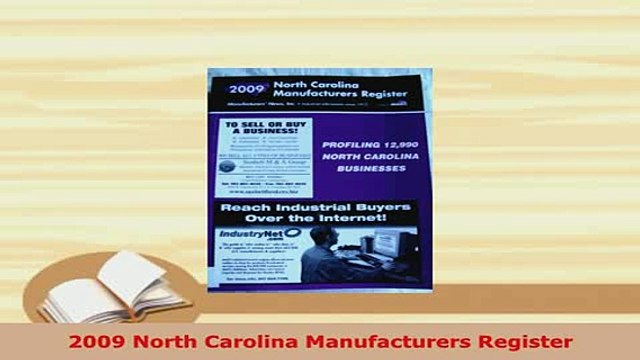 Read 2009 North Carolina Manufacturers Register Ebook Free