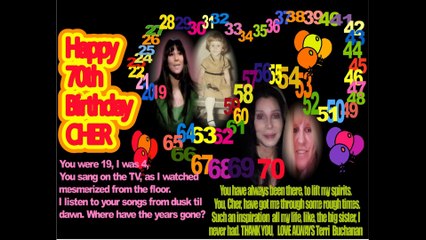 HAPPY 70th BIRTHDAY FROM THE CREW, CHER!!!