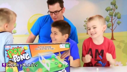 Play POP PONG Game! Super Fun Ball Game Contest + Challenge Fun HobbyKidsTV