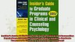 new book  Insiders Guide to Graduate Programs in Clinical and Counseling Psychology 20042005