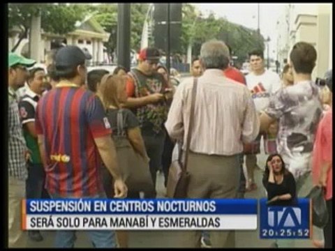Suspensión en centros nocturnos será solo en Manabí y Esmeraldas