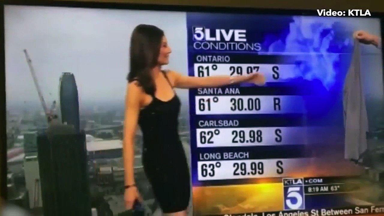 KTLA Weather Girl Liberte Chan Forced Cover Up Her Dress Live ON-AIR (VIDEO)