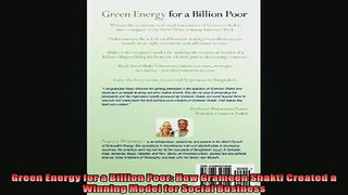 READ book  Green Energy for a Billion Poor How Grameen Shakti Created a Winning Model for Social Free Online