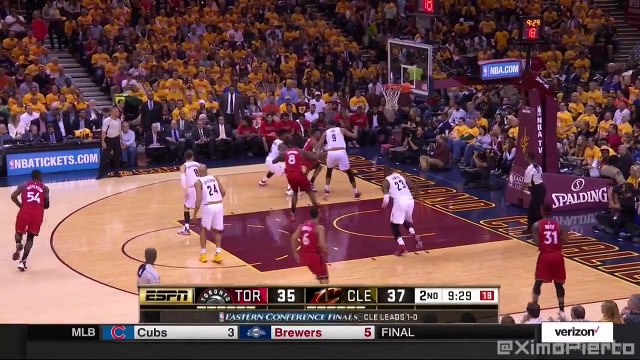 LeBron James Sick Reverse Dunk Raptors vs Cavaliers Game 2 May 19, 2016 2016 NBA Playoffs