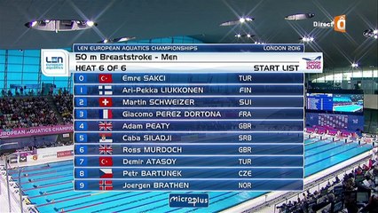 séries 50m brasse H - ChE 2016 natation (Bussière, Perez-Dortona)