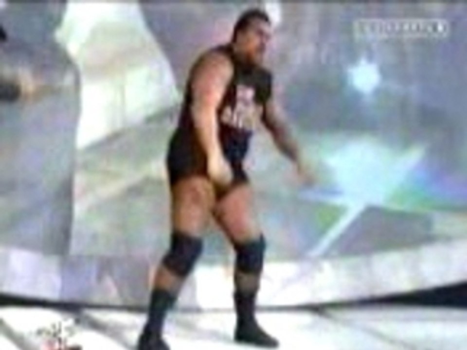 WWE - Big Show Chokeslams Kane thru Stage