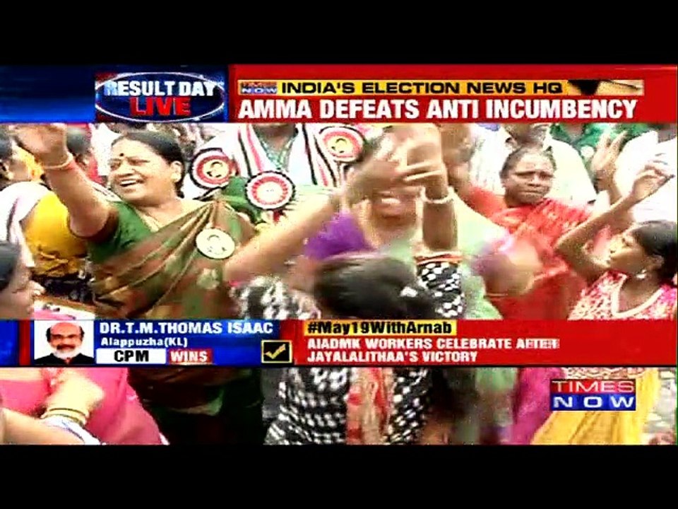 AIADMK Supporters Celebrate Jayalalithaa's Win