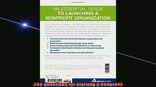 READ book  250 Questions for Starting a Nonprofit Full Free