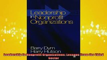 READ book  Leadership in Nonprofit Organizations Lessons From the Third Sector Free Online