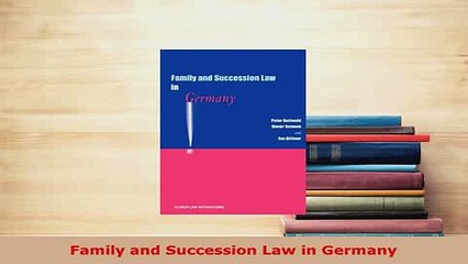PDF  Family and Succession Law in Germany  EBook