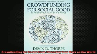 READ book  Crowdfunding for Social Good Financing Your Mark on the World Online Free