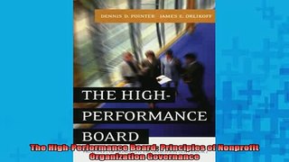 READ book  The HighPerformance Board Principles of Nonprofit Organization Governance Free Online