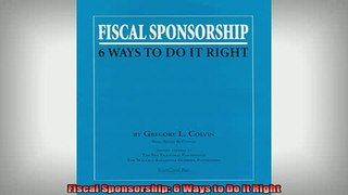 READ book  Fiscal Sponsorship 6 Ways to Do It Right Online Free