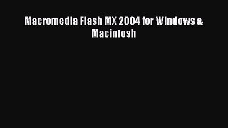 Download Macromedia Flash MX 2004 for Windows & Macintosh PDF Free
