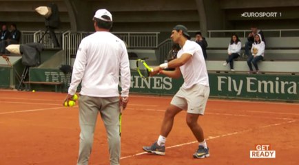 Toni Nadal Interview & Rafa' practice at RG, 19 May 2016