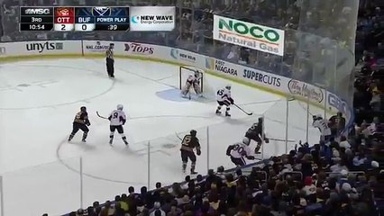Jack Eichel scores in his first career NHL Game 10/8/15