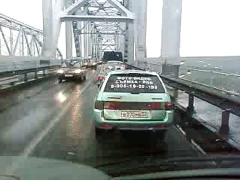 Волжский (Борский) мост. Сентябрь 2012 год. Пробка