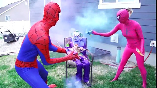 Ugly Frozen Elsa loses tooth Tinkerbell Fairy vs Harley Quinn The joker Frozen Anna Spiderman Arie l Kid Video