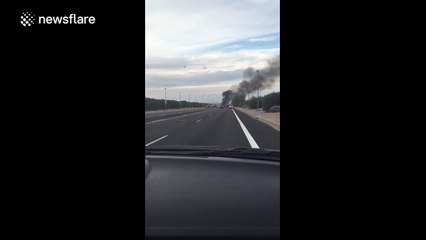 Smoke rises after small aircraft crashes