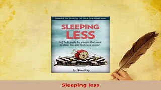 PDF  Sleeping less PDF Book Free