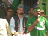 Pakistani flags waved during Mirwaiz Umar Farooq’s rally