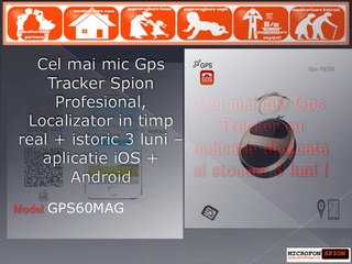 Gps Tracker Spion Mini Profesional, Localizare in timp real + istoric 3 luni– aplicatie iOS
