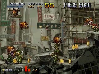 PS2 Metal slug 6 level 8  Misson 3 Hard Ralf No die