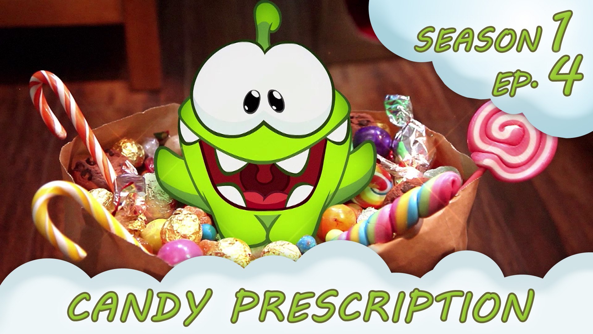 Cut the Rope Candy Monster Om Nom with free Squashy Om Nom's