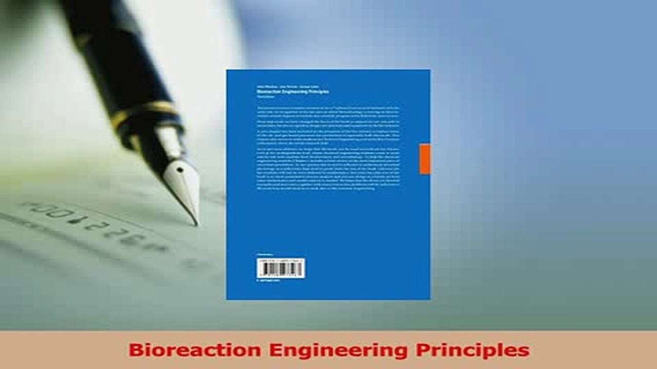 Read  Bioreaction Engineering Principles Ebook Free